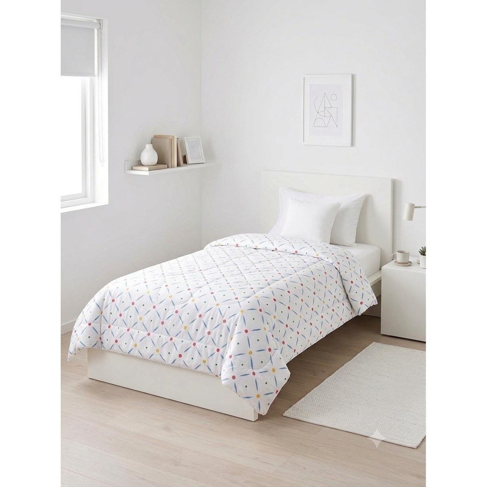 Vintage 1980s Marimekko Snow Flower Comforter Twin Iconic Quilted Blanket USA